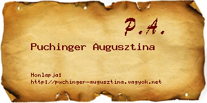 Puchinger Augusztina névjegykártya